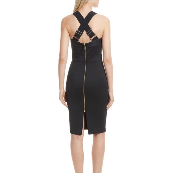 Ted Baker London Akva Kensington Floral Black Body-Con Dress Size 10 - Picture 15 of 16